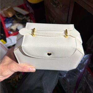 Vintage Jean Bang Cream Structured Top-Handle Jewelry Case